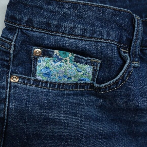 Lee Riders Bootcut Jeans Women's Size 31 Blue Denim Floral Print Regular Fit - Picture 6 of 9